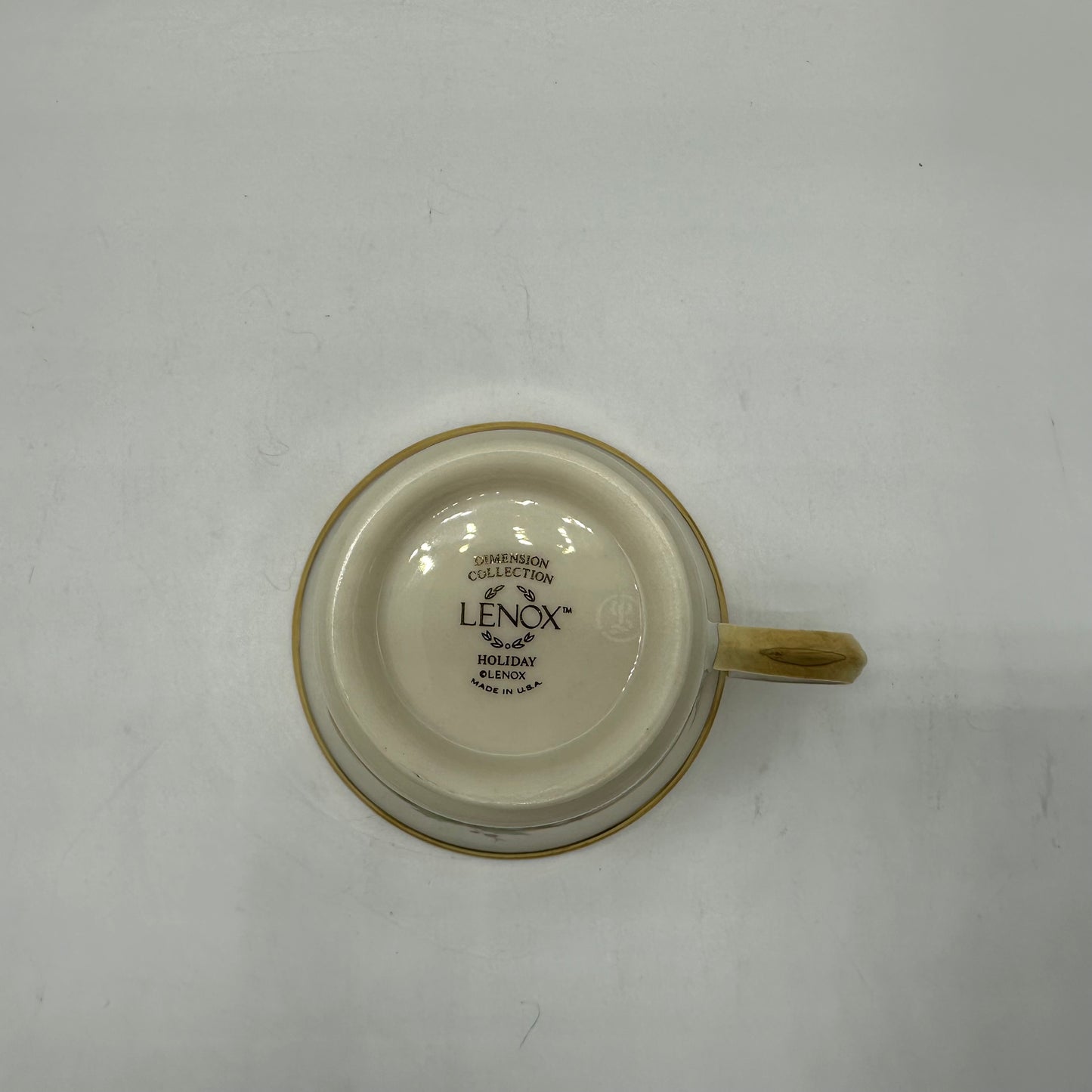 Lenox Holiday (Dimension) Footed Cup & Saucer, Set of 2