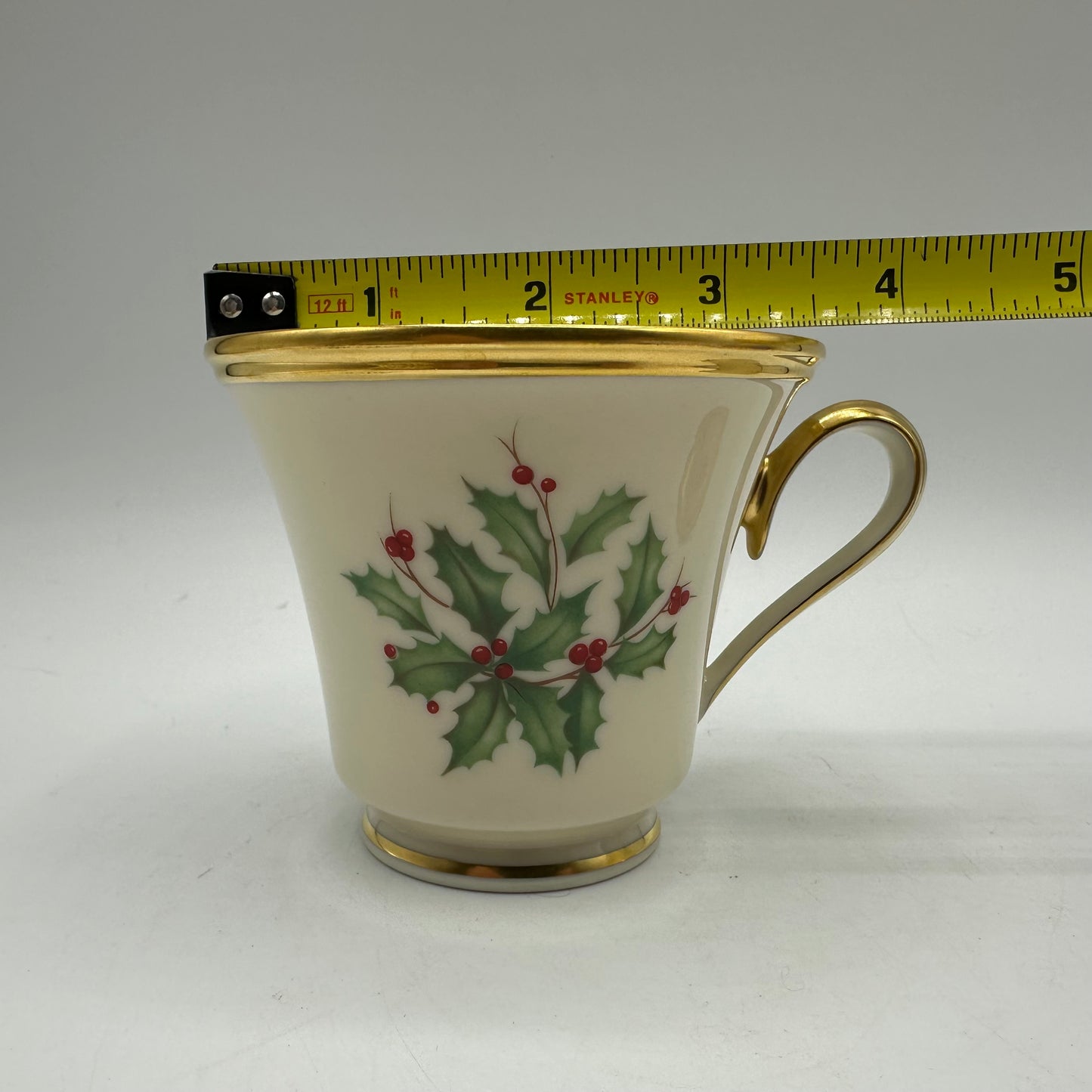 Lenox Holiday (Dimension) Footed Cup & Saucer, Set of 2