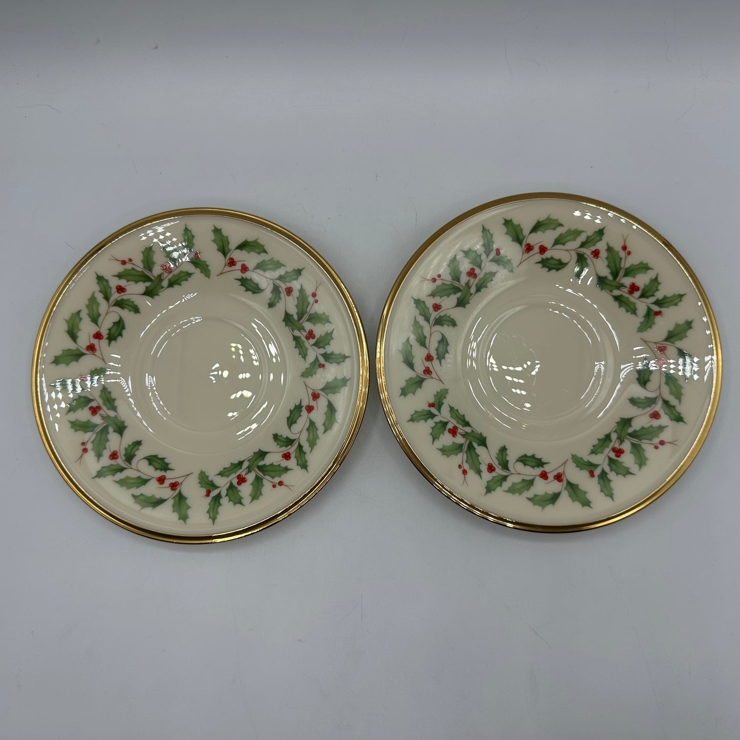 Lenox Holiday (Dimension) Footed Cup & Saucer, Set of 2