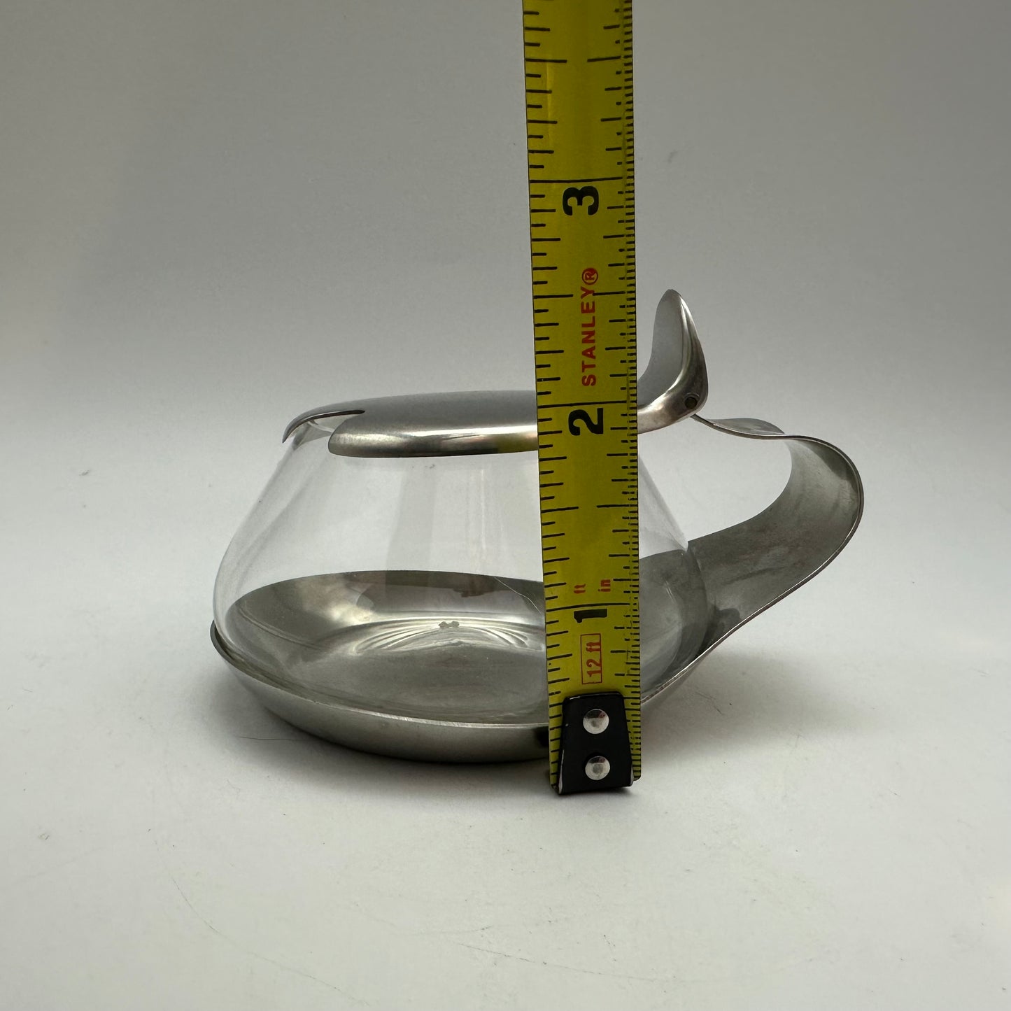 WMF Cromargan Germany Brushed Stainless & Glass Condiment Pot, Set of 2