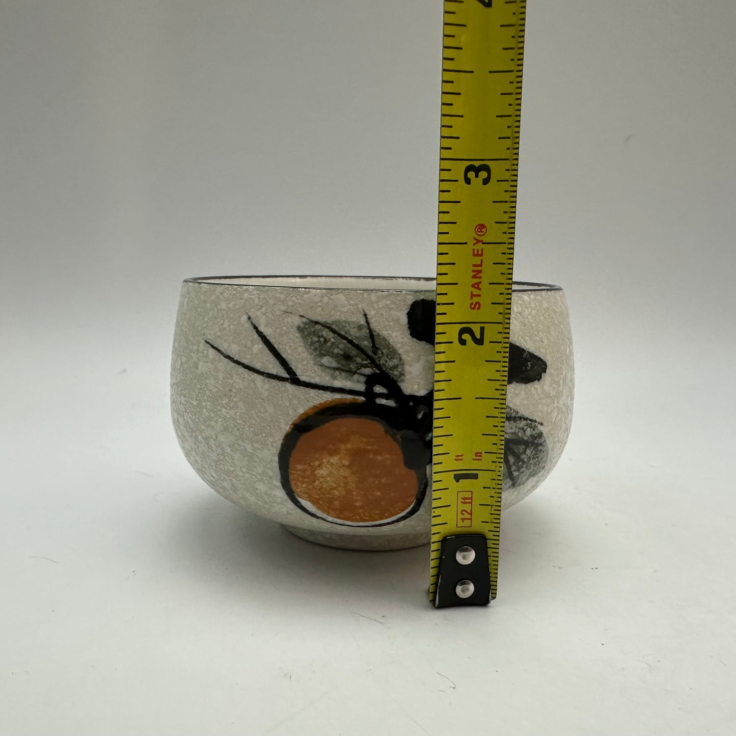 Japanese 7 Piece Tea Set, Ceramic with Painted Design, Bamboo Handle