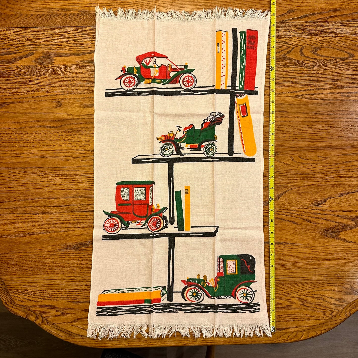 Vintage Cannon Kitchen Cloth Towels Antique Cars- Light Pink, Set of 2
