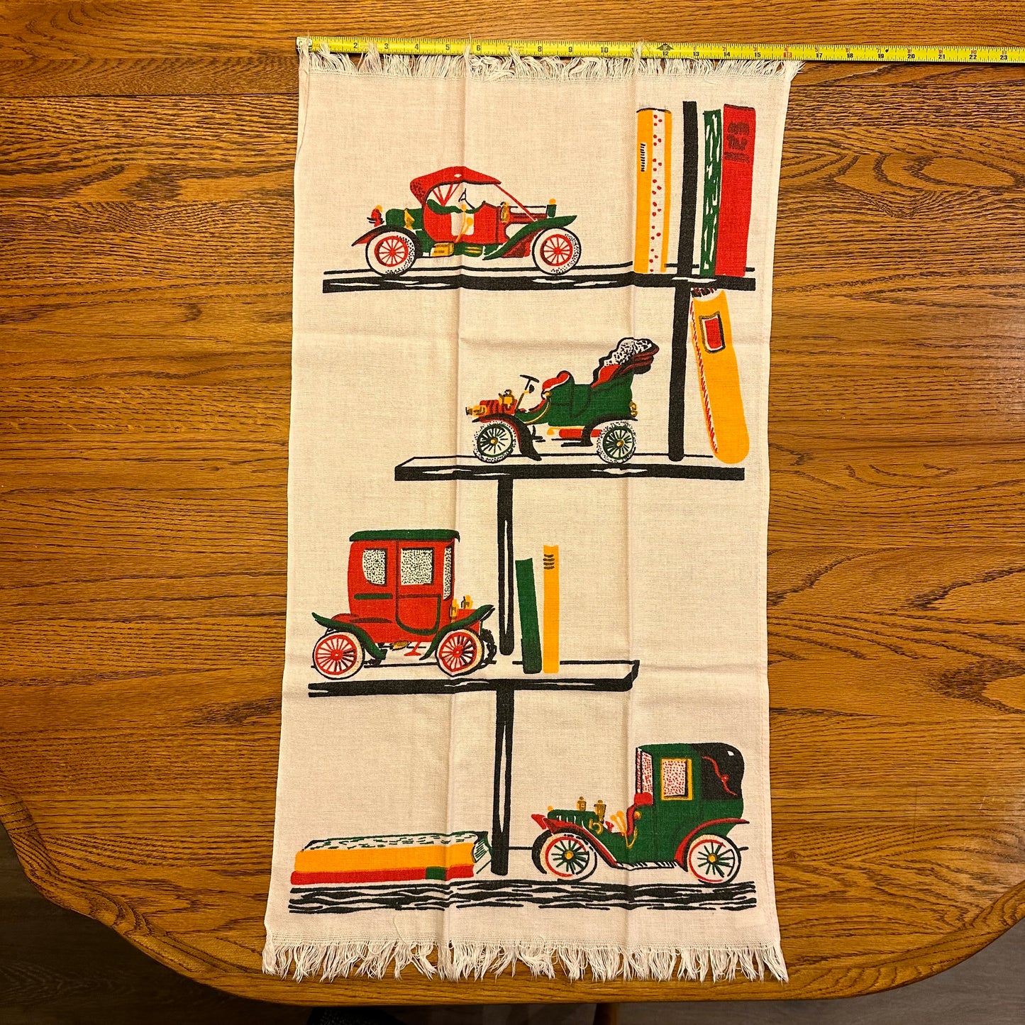 Vintage Cannon Kitchen Cloth Towels Antique Cars- Light Pink, Set of 2