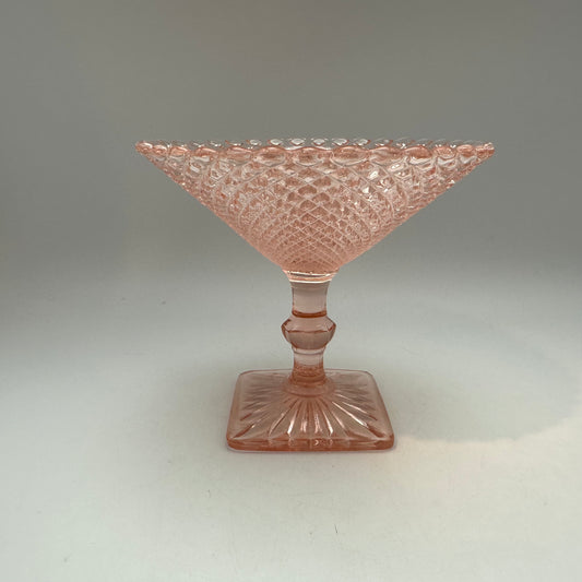 Anchor Hocking Miss America Round Compote, Pink