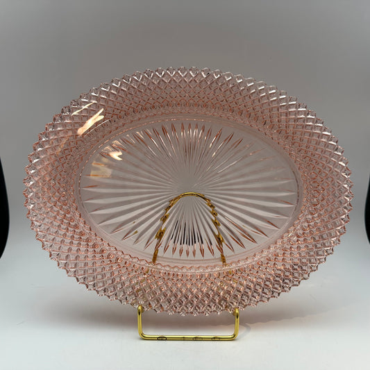 Anchor Hocking Miss America 12" Oval Platter, Pink
