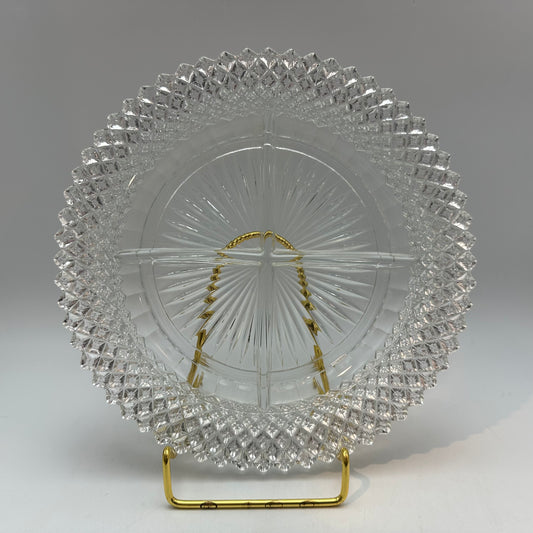 Anchor Hocking Miss America 8"Round 4 Part Relish, Clear