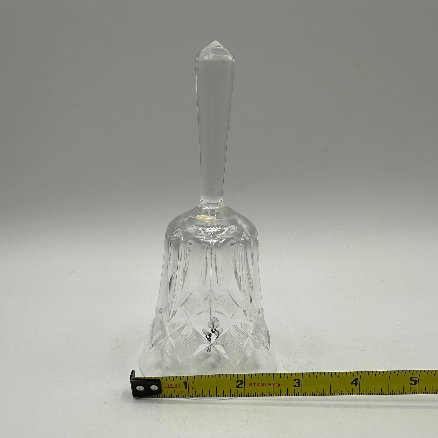 Clear Glass Bell, Etched