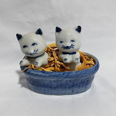 Nantucket Kitty Cats in Basket Salt & Pepper Shakers - Nostalgia 2 Now