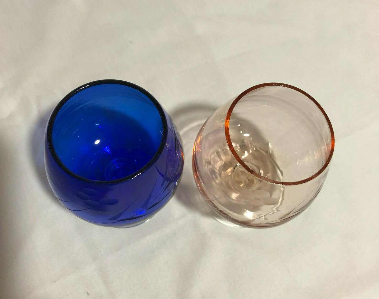 Vintage Etched Brandy Snifters National Potteries Made In Japan, Set of 2 - Nostalgia 2 Now