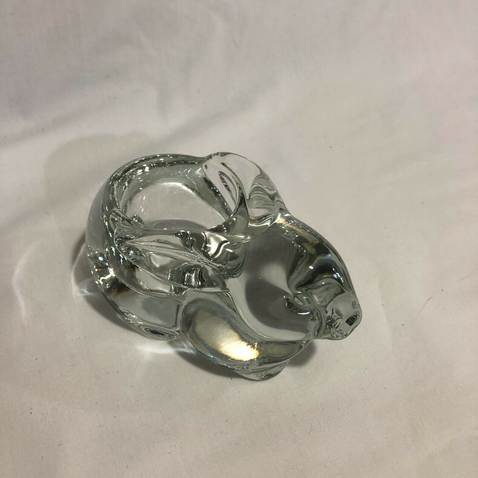 Heavy Glass Bunny Rabbit Votive Tealight Candle Holder- Pretty! - Nostalgia 2 Now