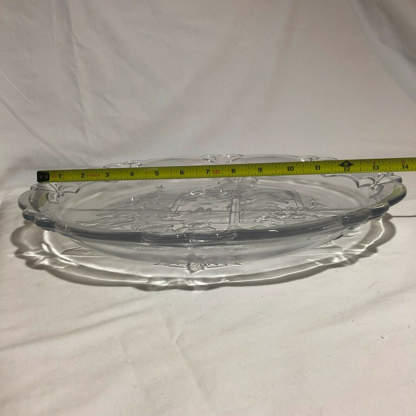 Vintage 1992 Crystal Clear Studios Christmas Joy Glass Platter Style #312/240 - Nostalgia 2 Now