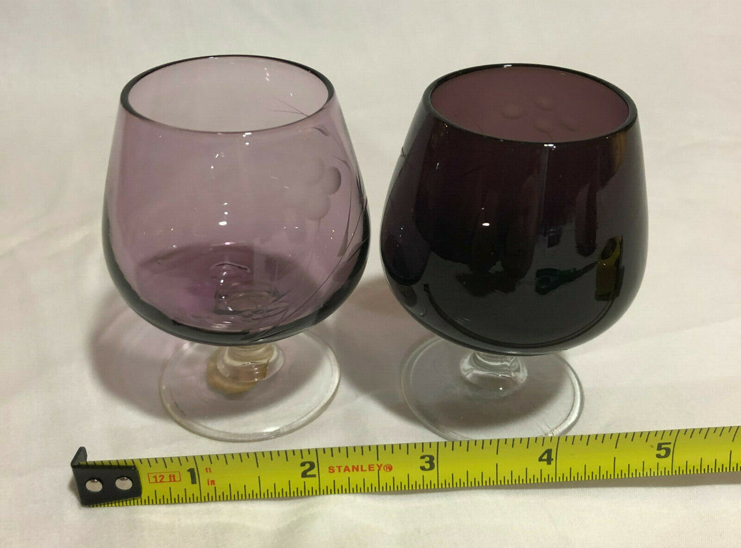 2 Vintage Etched 6oz Brandy Snifters National Potteries Made In Japan MCM - Nostalgia 2 Now