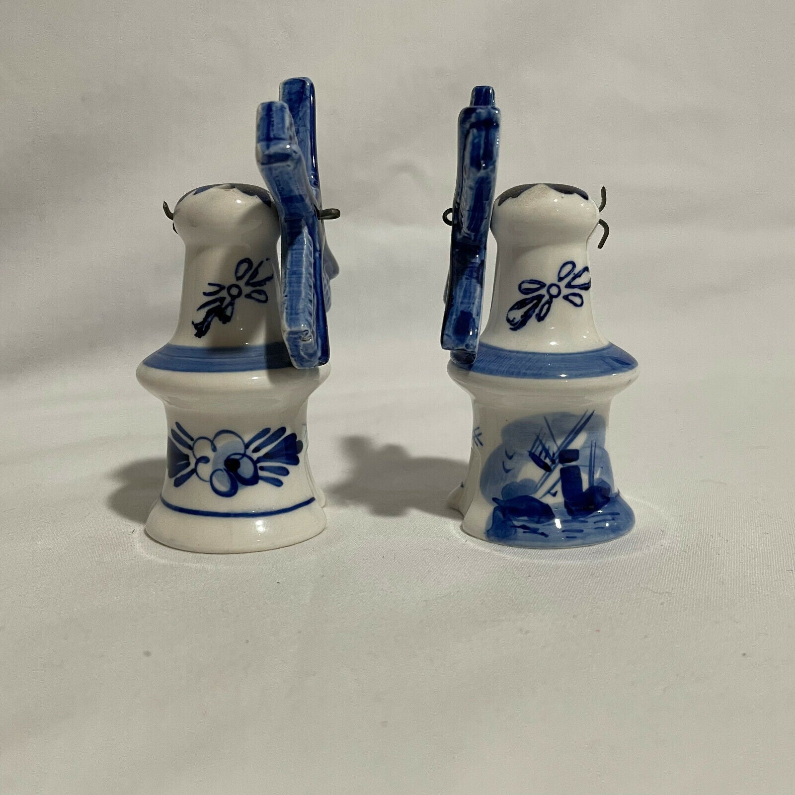 Vintage Blue & White Windmill Salt Pepper Shakers - Nostalgia 2 Now