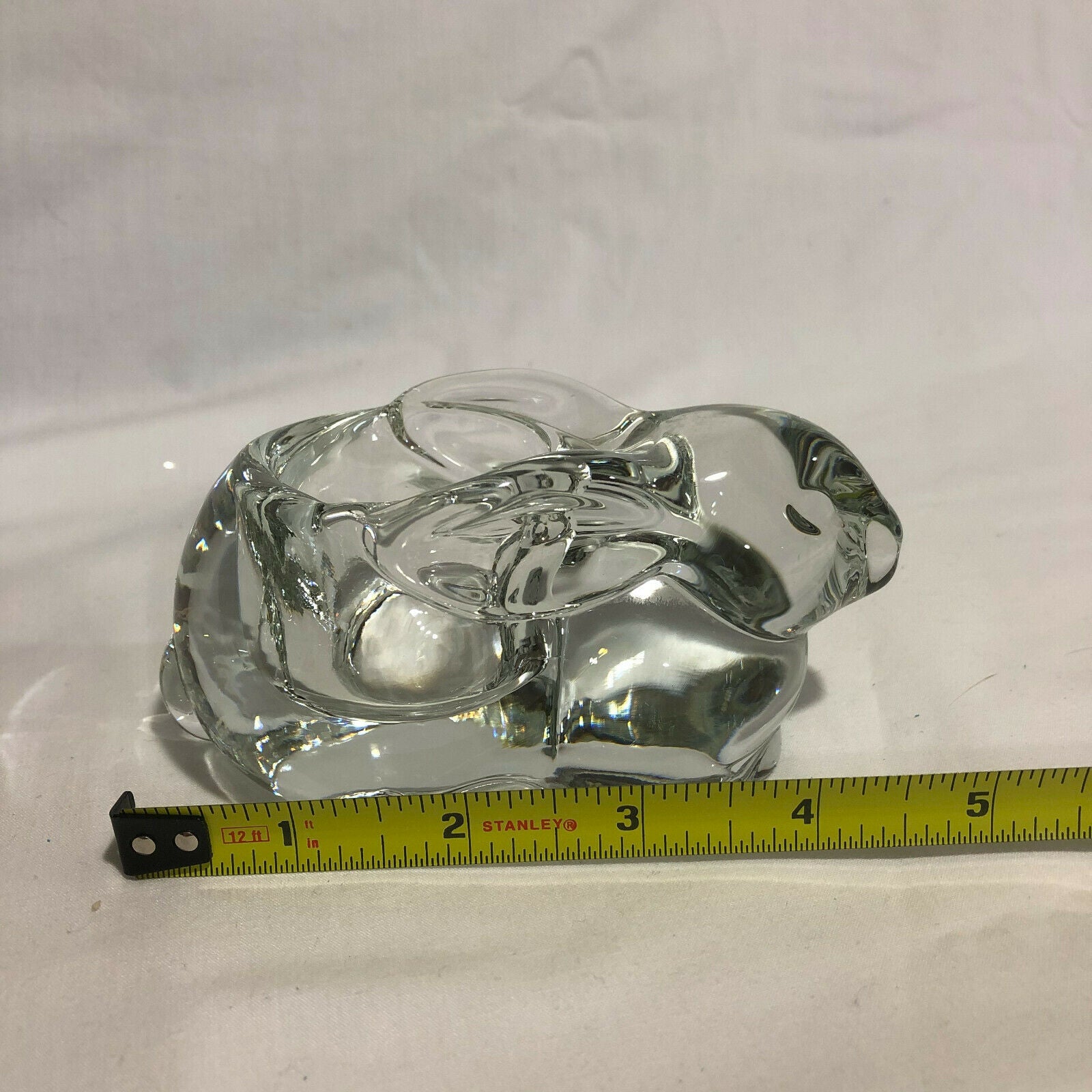 Heavy Glass Bunny Rabbit Votive Tealight Candle Holder- Pretty! - Nostalgia 2 Now