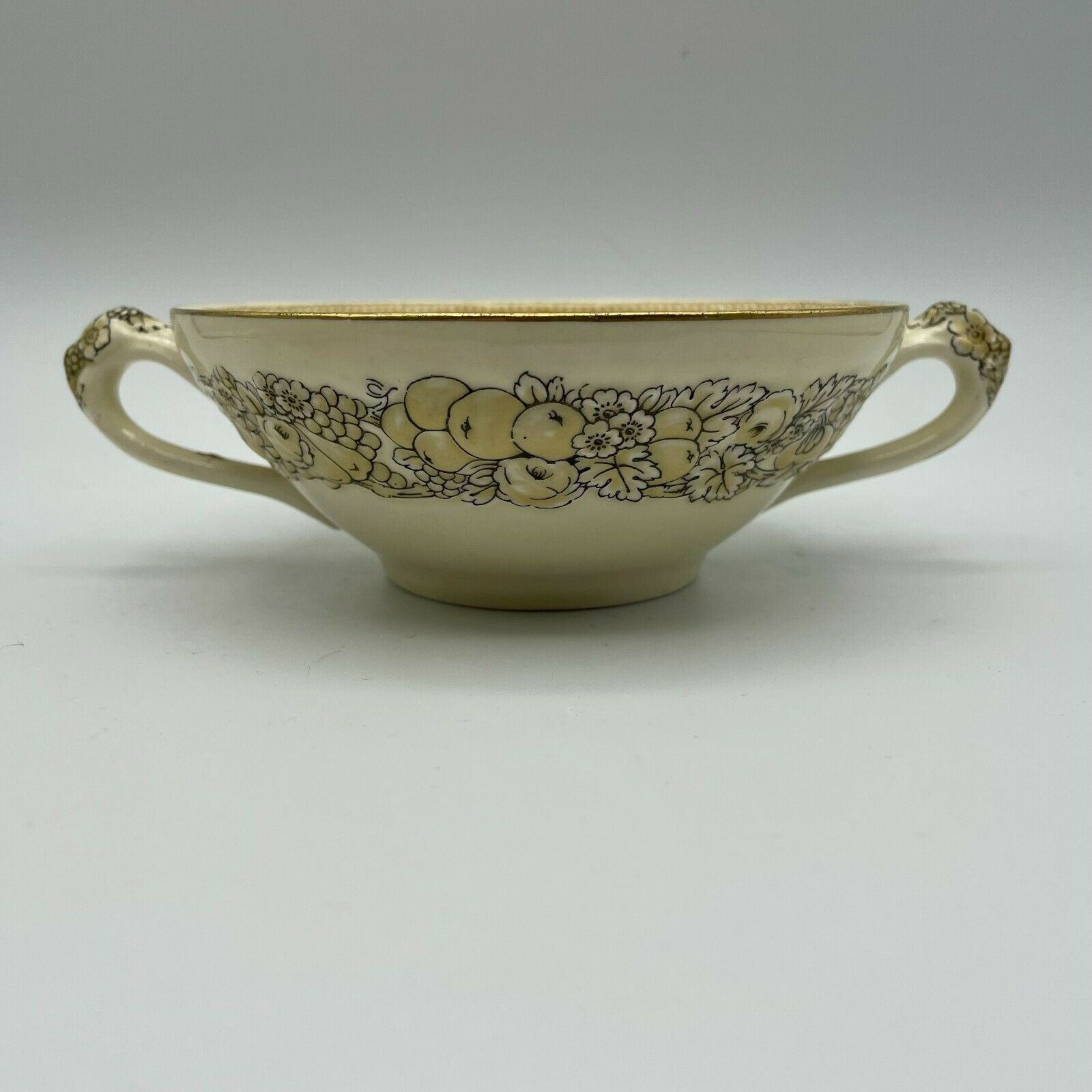 Vintage Crown Ducal Florentine Double Handled Cream/Soup Bowls, Set of 3 - Nostalgia 2 Now