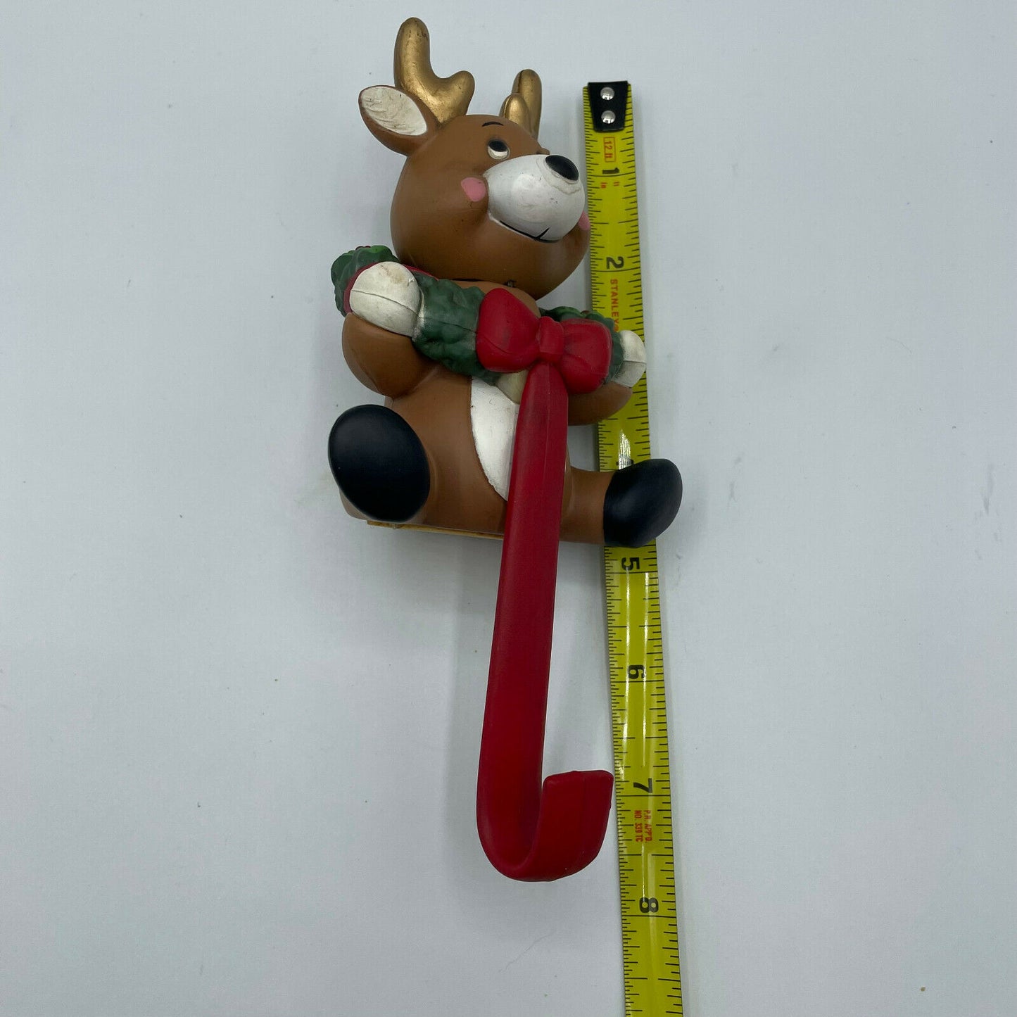 Vintage Reindeer Christmas Stocking Hanger Hook Hard Plastic - Nostalgia 2 Now