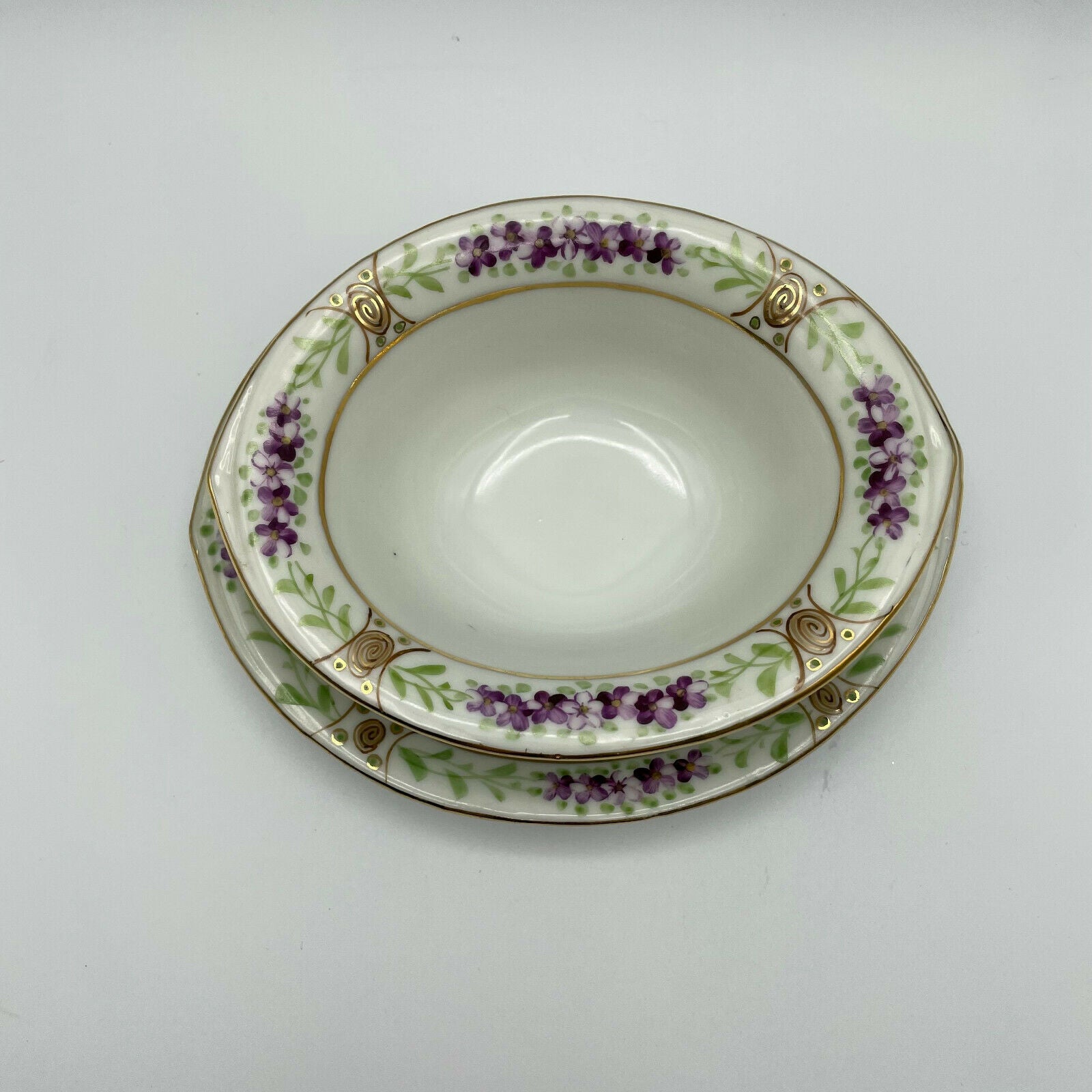 Vintage Hand Painted Nippon Bowl with Matching Plate - Nostalgia 2 Now