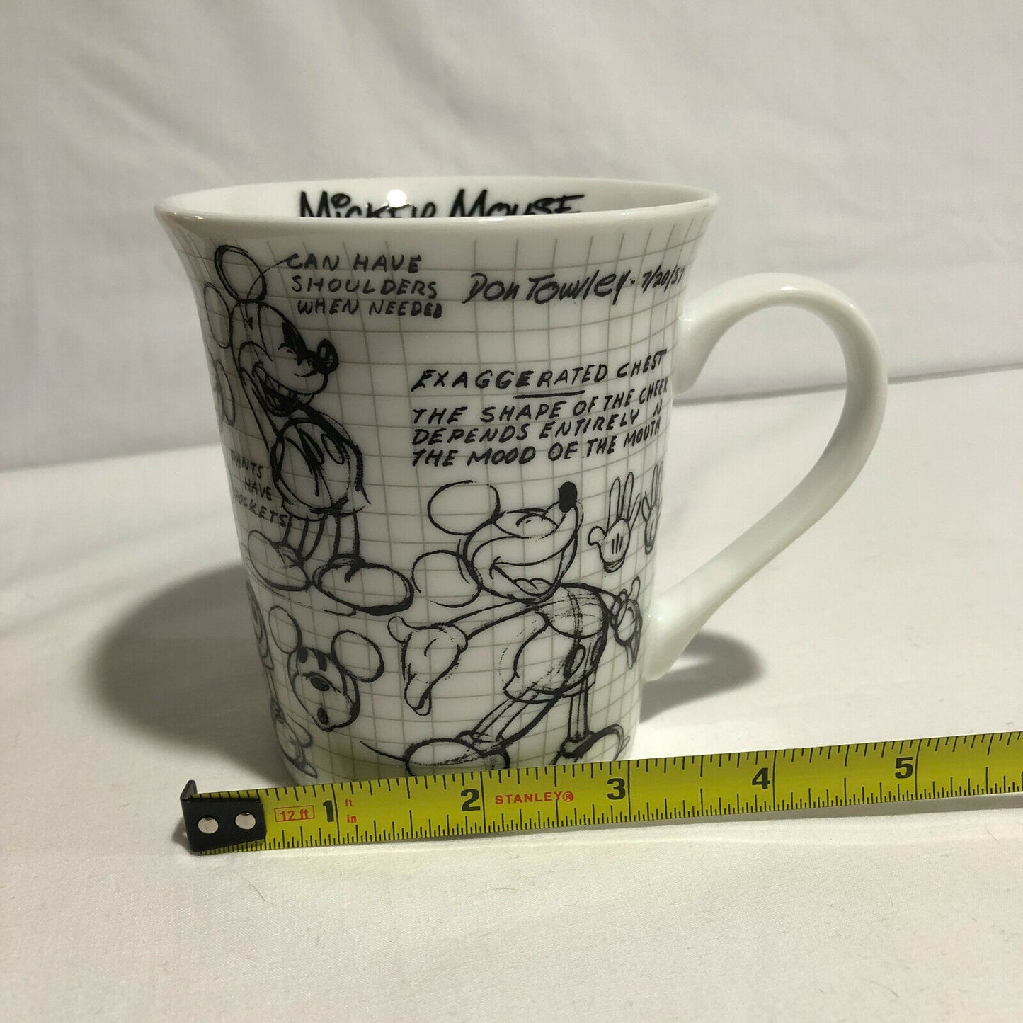 Disney Mickey Mouse Sketch Book Cup Mug Collectible Black & White - Nostalgia 2 Now