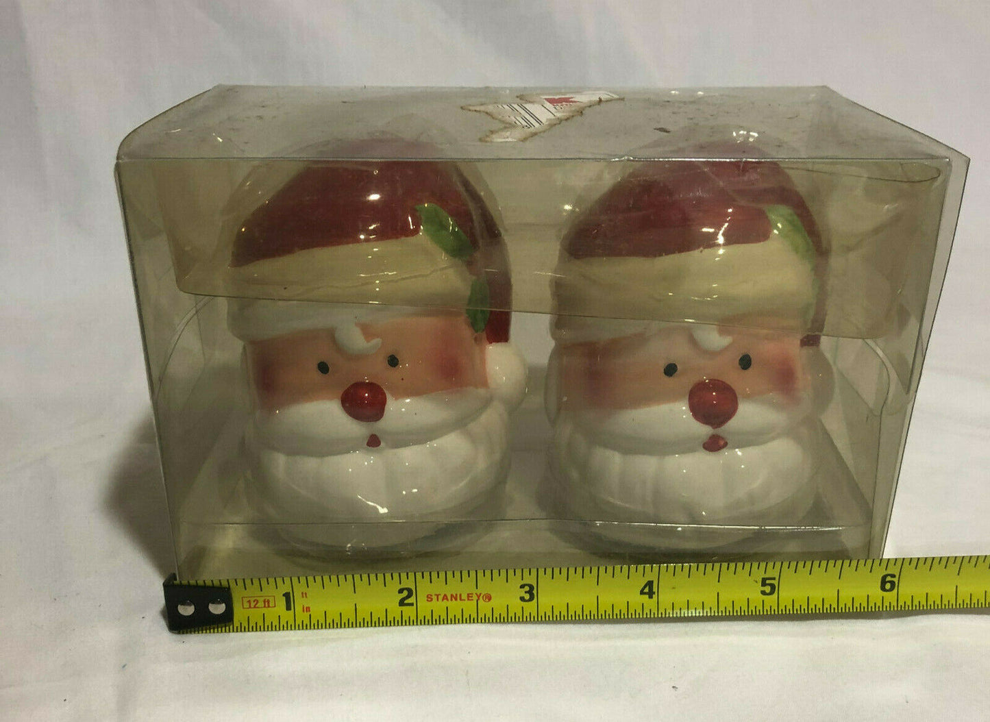Vintage Santa Claus Heads Salt & Pepper Shaker Set  ORIGINAL BOX - Nostalgia 2 Now