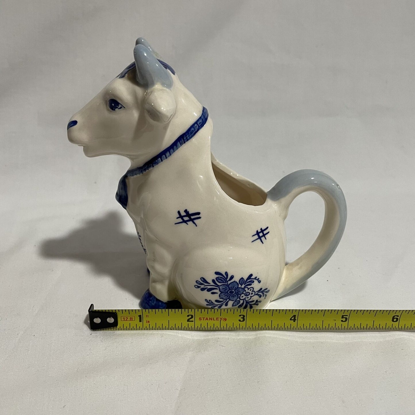 Vintage Hand Painted Delft Blue Style Sitting Cow Creamer - Nostalgia 2 Now
