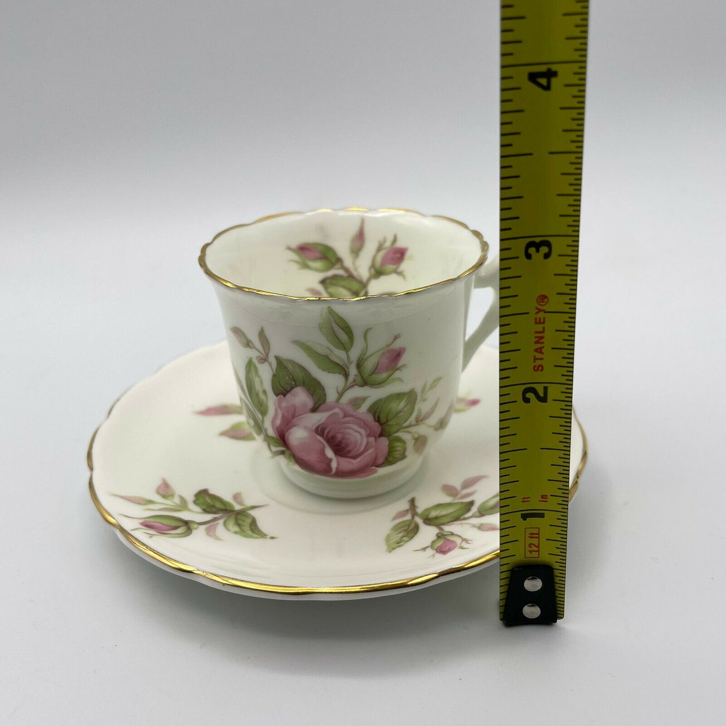 Vintage Heathcote Pink Roses Teacup/ Demitasse Cup Bone China England - Nostalgia 2 Now