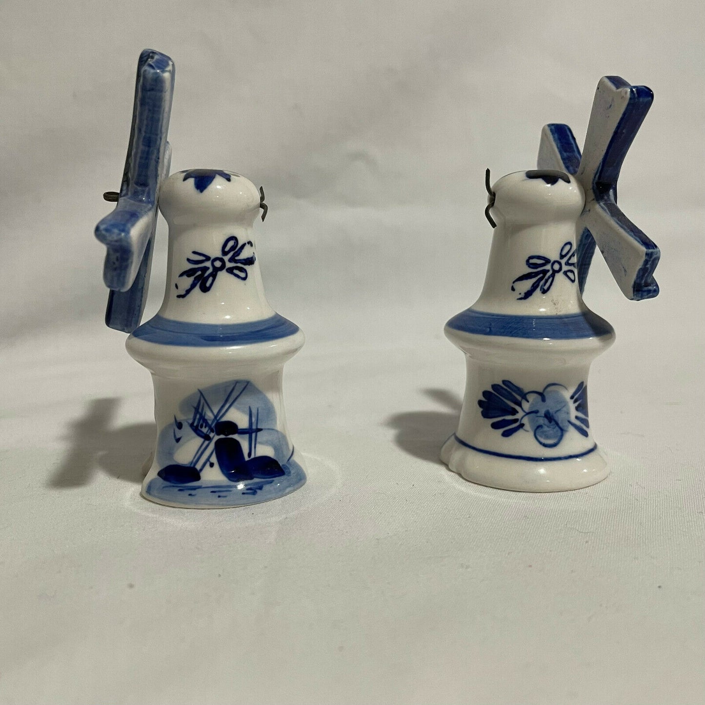 Vintage Blue & White Windmill Salt Pepper Shakers - Nostalgia 2 Now