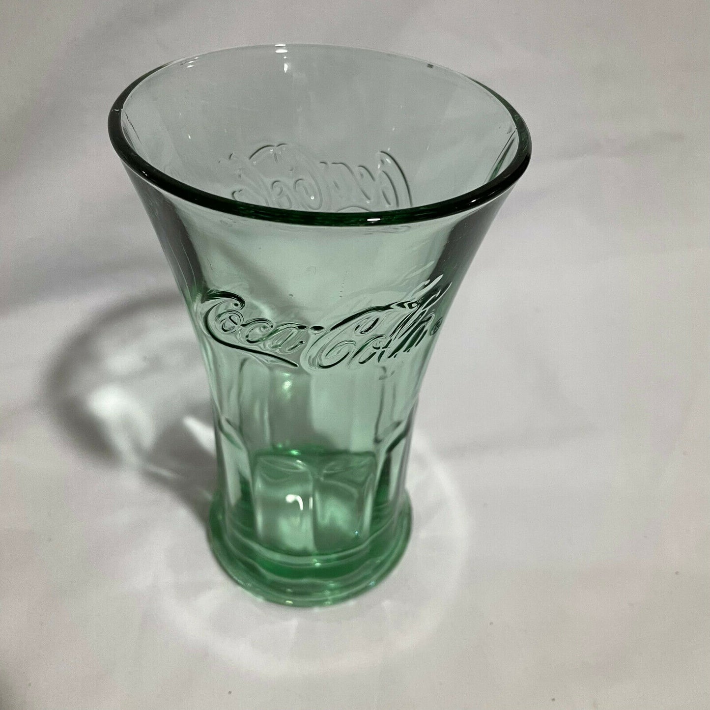 2 Vintage Flared 16 oz Coca Cola Coke Green Libbey Glass Tumblers - Nostalgia 2 Now