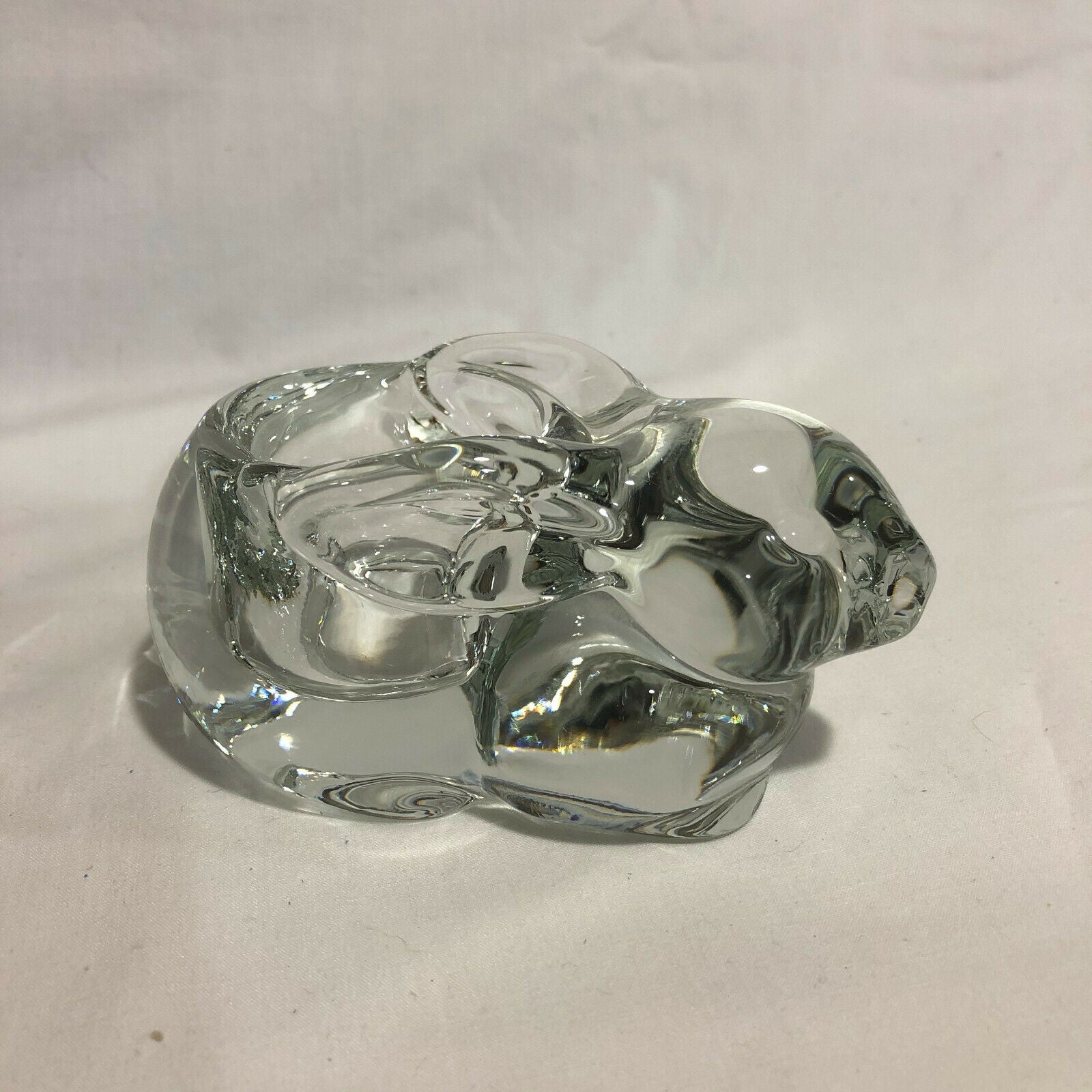 Heavy Glass Bunny Rabbit Votive Tealight Candle Holder- Pretty! - Nostalgia 2 Now
