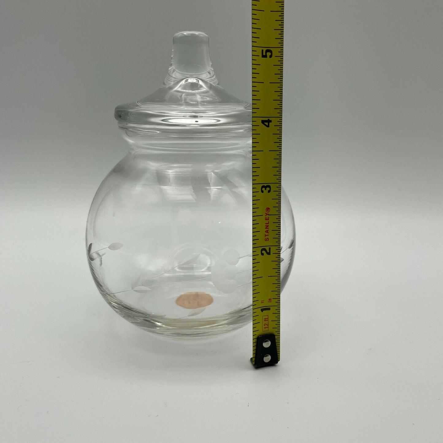 Princess House Vintage Etched Small Round Clear Jar With Lid - Nostalgia 2 Now