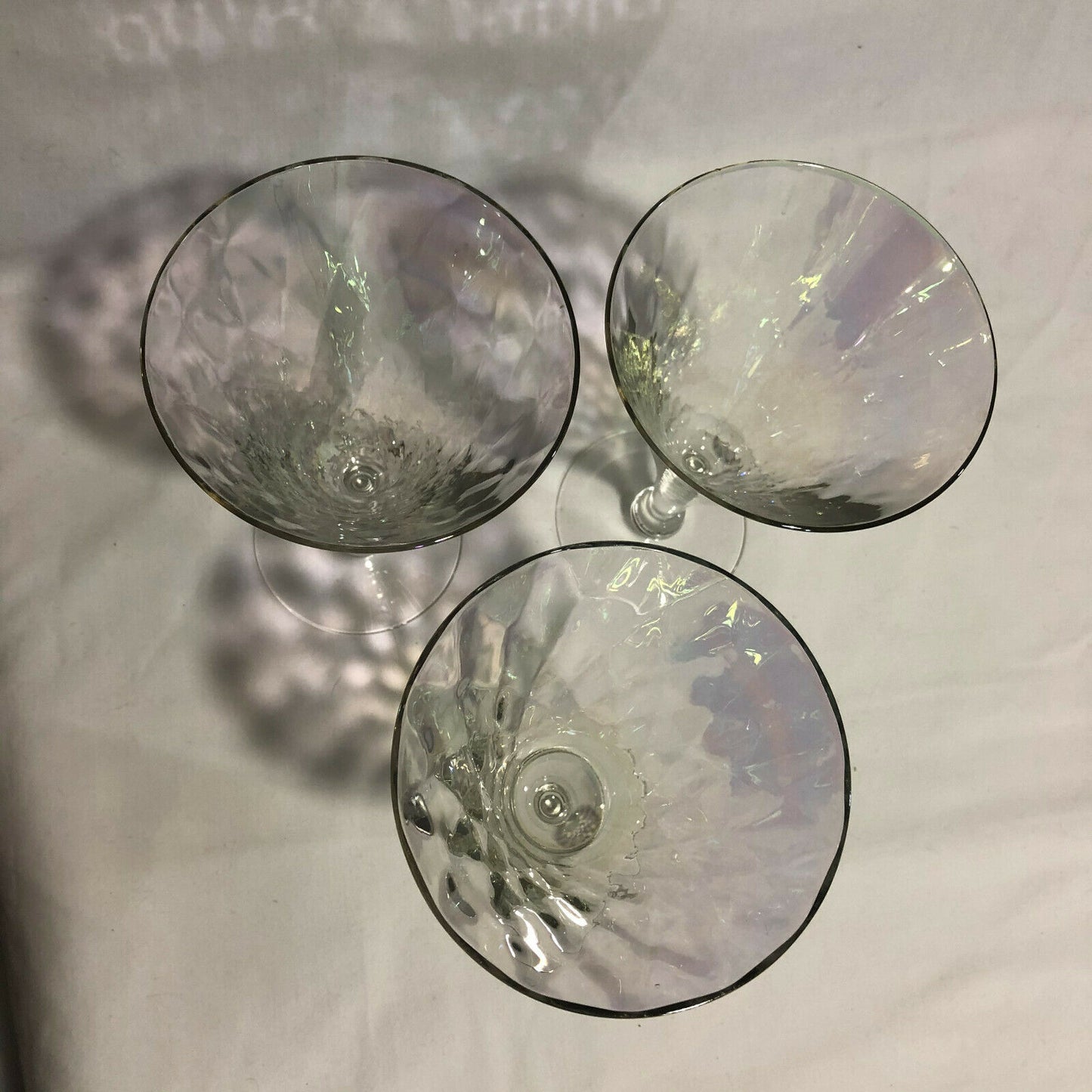 Vintage Iridescent Stemware 3 Tall Wine Glasses - Nostalgia 2 Now