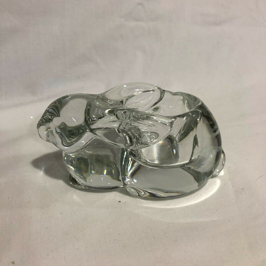 Heavy Glass Bunny Rabbit Votive Tealight Candle Holder- Pretty! - Nostalgia 2 Now