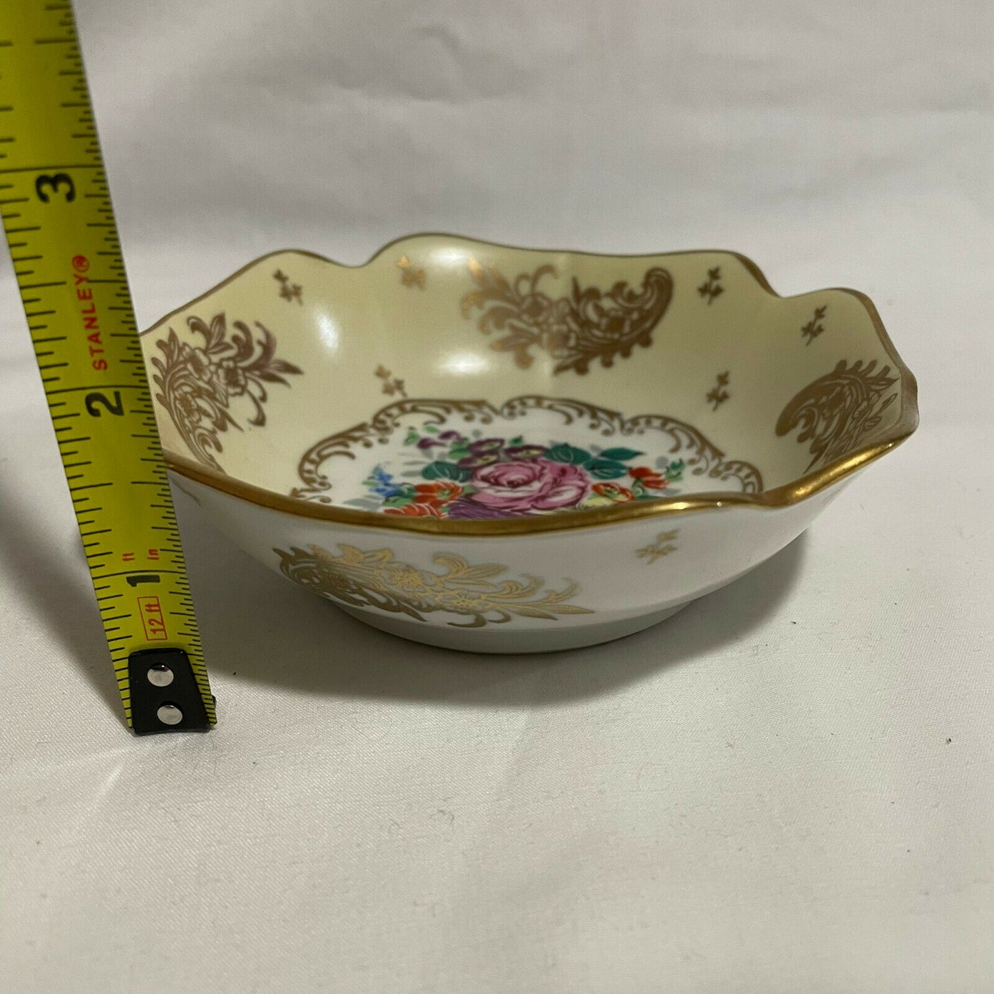 AWC Hand Painted Decorative Ceramic Square Bowl Intricately Detailed France - Nostalgia 2 Now