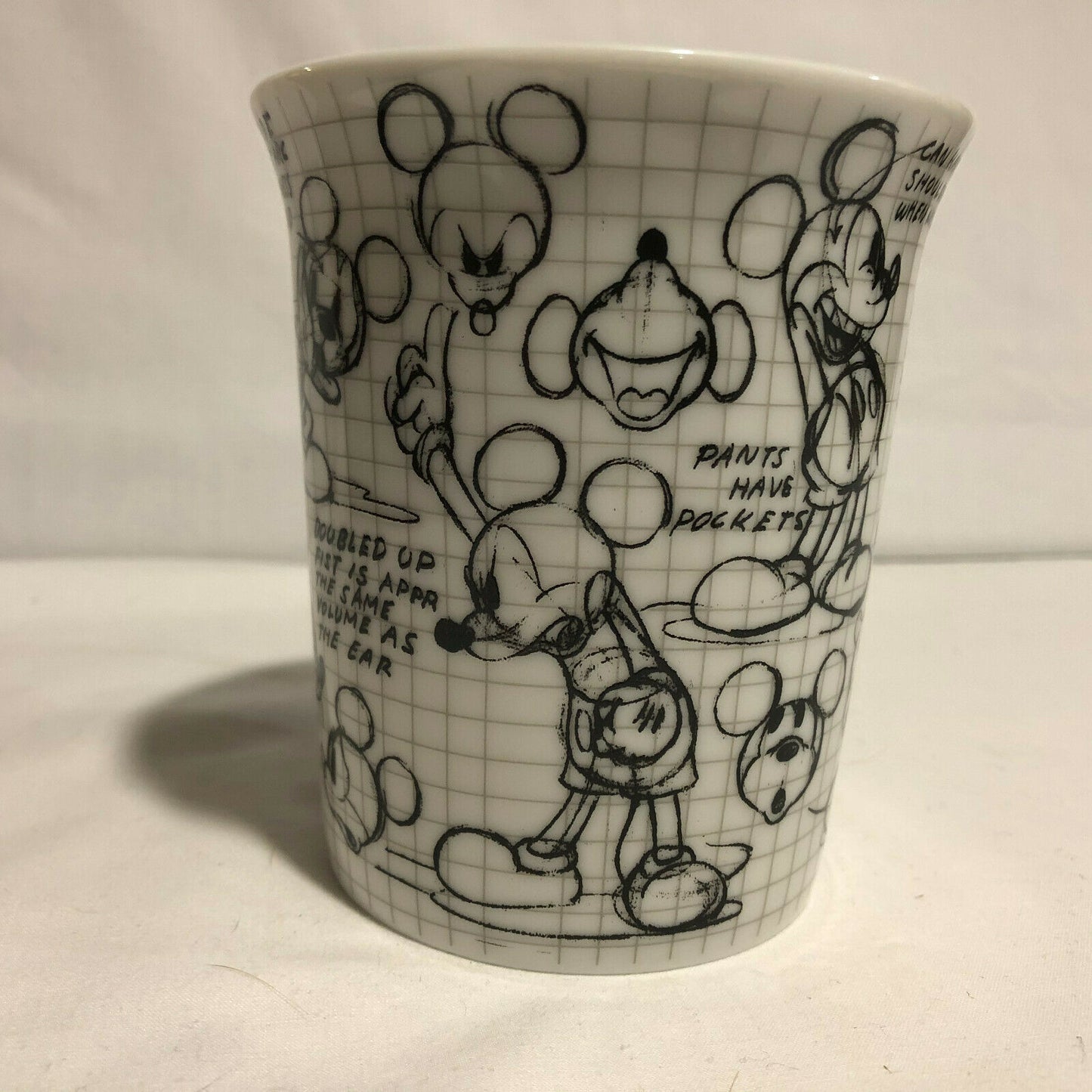 Disney Mickey Mouse Sketch Book Cup Mug Collectible Black & White - Nostalgia 2 Now