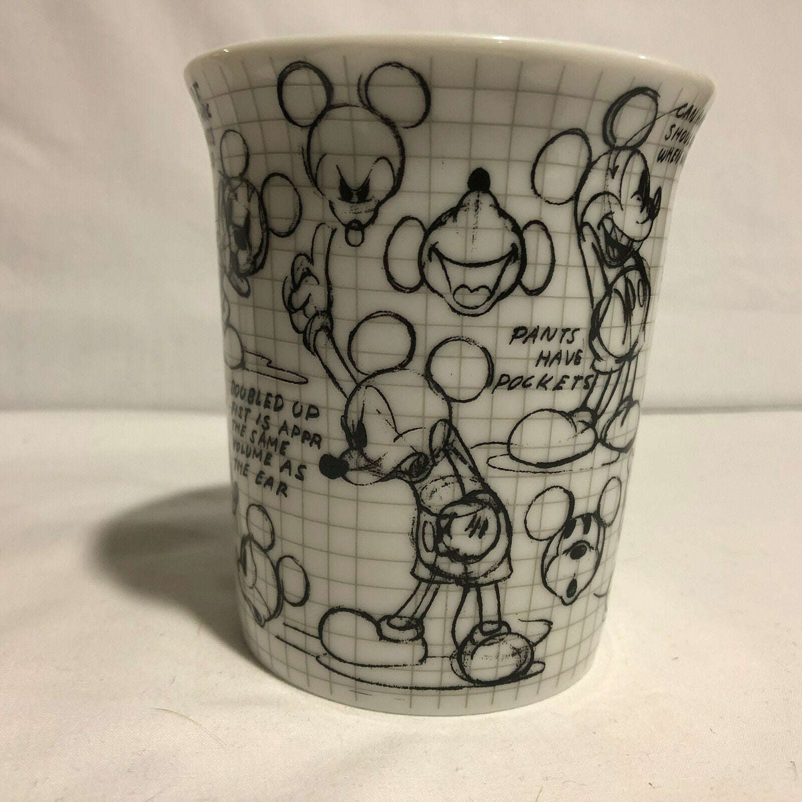 Disney Mickey Mouse Sketch Book Cup Mug Collectible Black & White - Nostalgia 2 Now