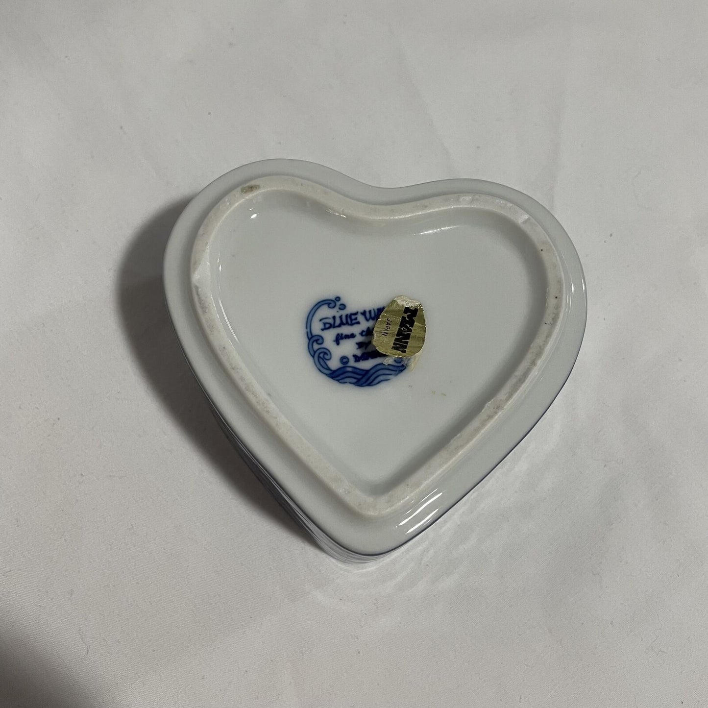 Vintage Cobalt Fish Lidded Heart Trinket Box Japan - Nostalgia 2 Now