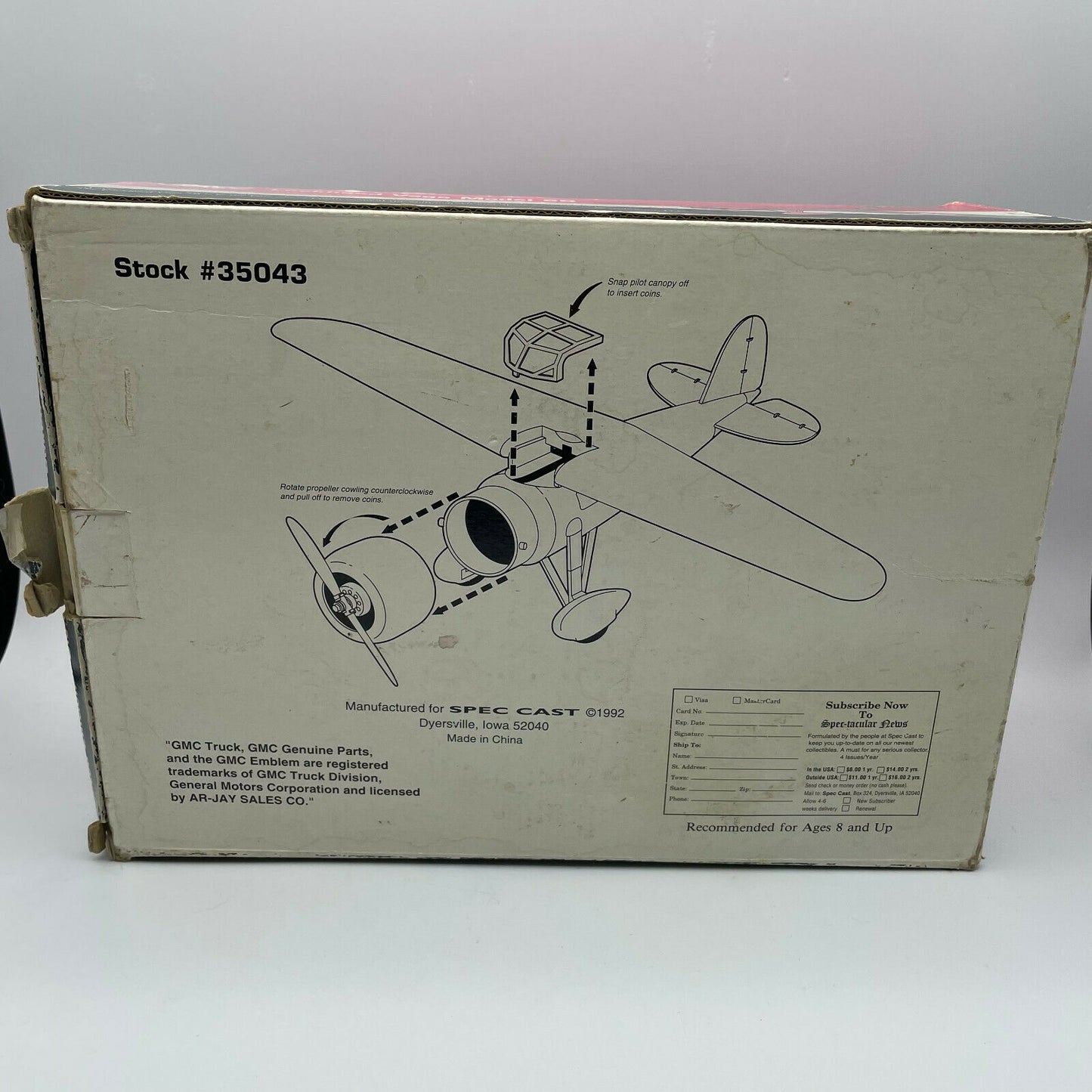 GMC Vintage Airplane Bank Collector Series Lockheed Vega 5B - Nostalgia 2 Now