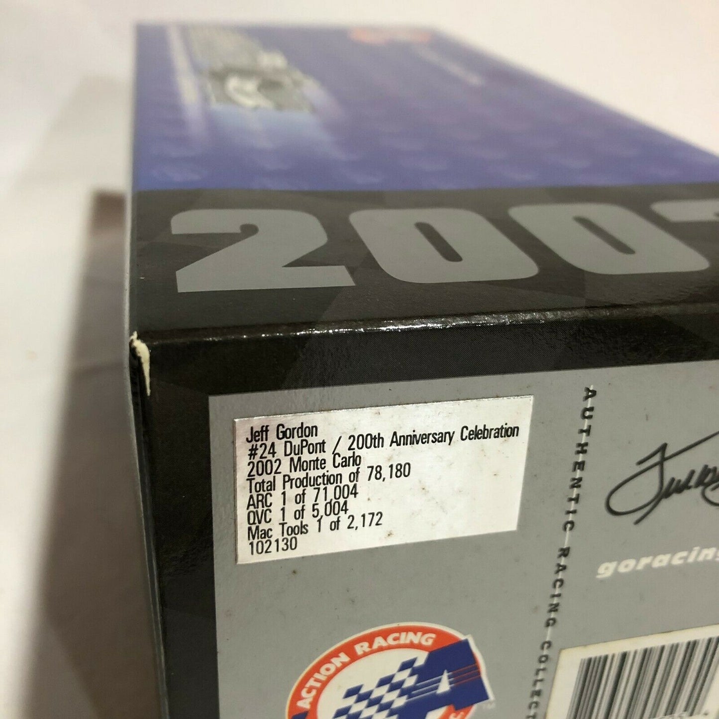 1:24 Jeff Gordon #24 DuPont/200th Anniversary Celebration 2002 Action NASCAR - Nostalgia 2 Now