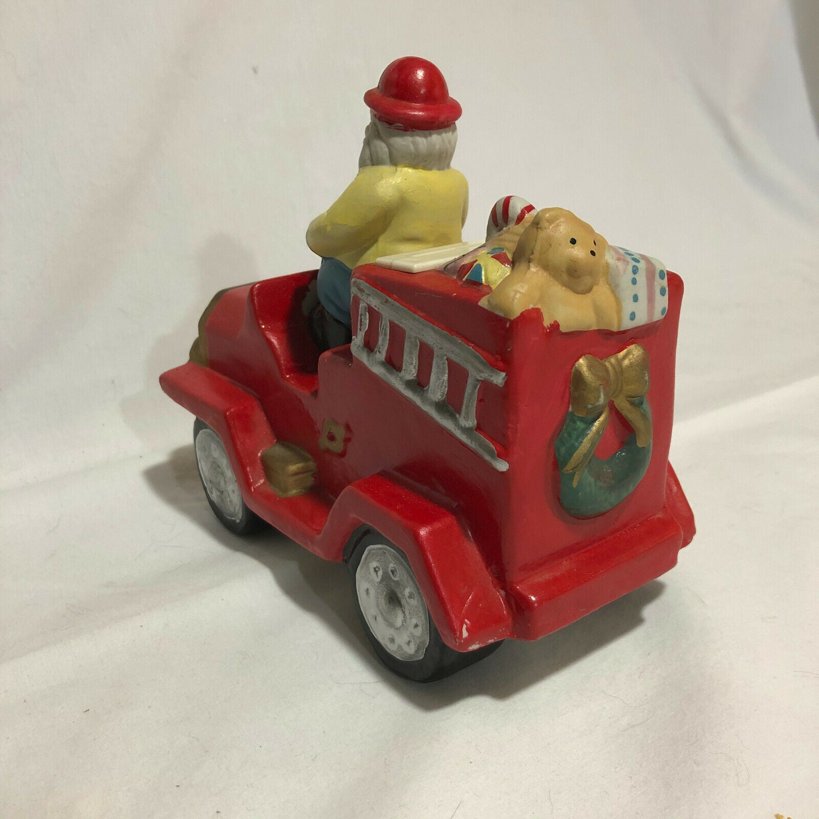 Ceramic Santa on Fire Truck Bank - Very Unique - Nostalgia 2 Now