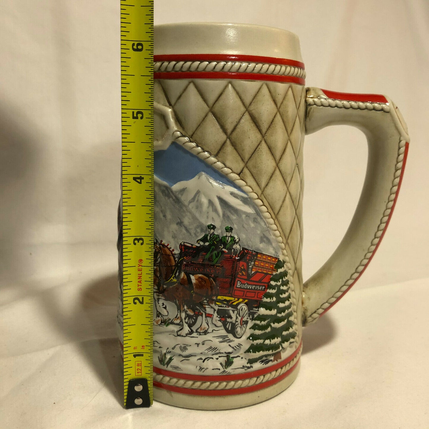 1985 "A" Series Anheuser Busch Budweiser Holiday Beer Stein Clydesdale Ceramarte - Nostalgia 2 Now
