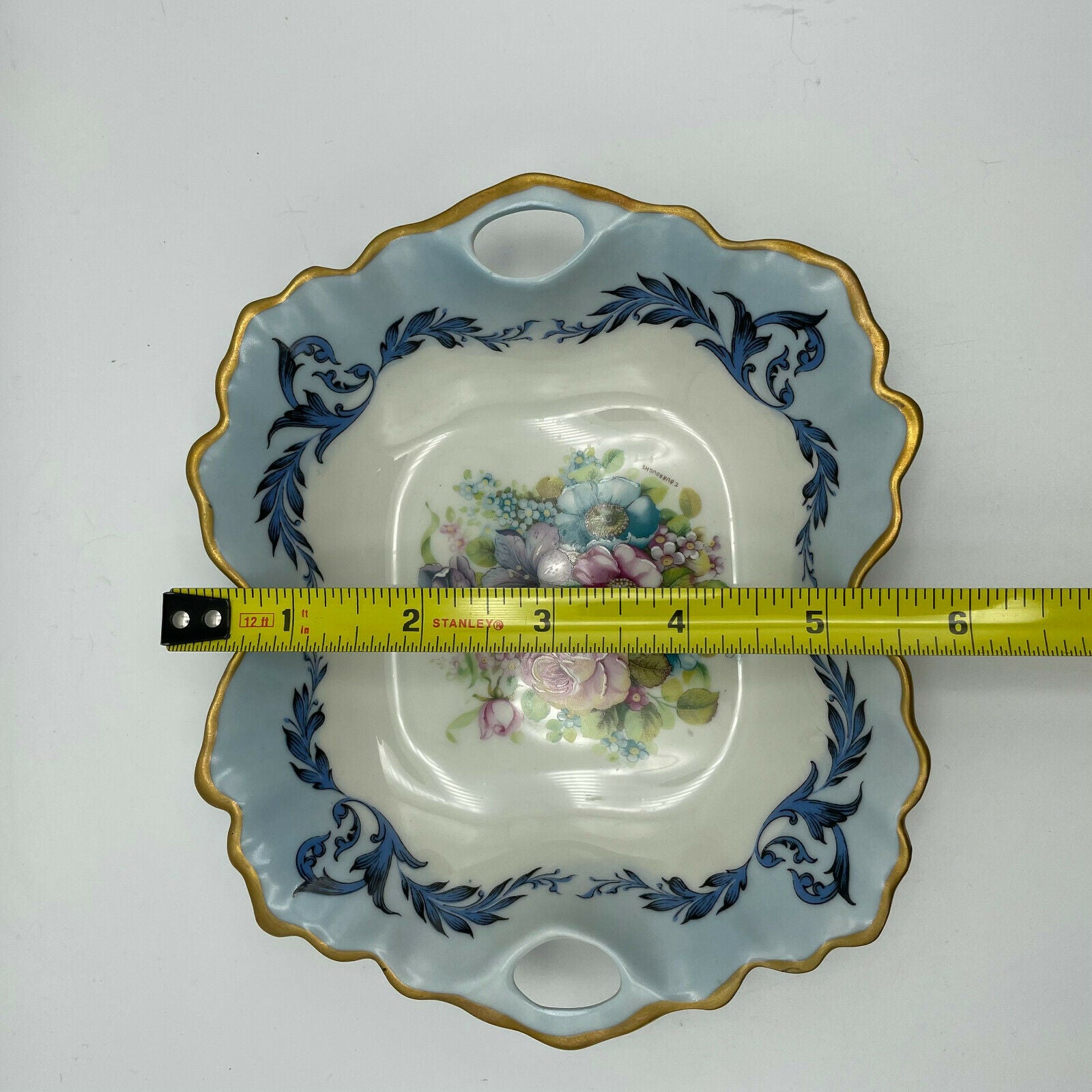 Vintage Limoges Small Trinket Dish With Gold Rim and Floral Design - Nostalgia 2 Now