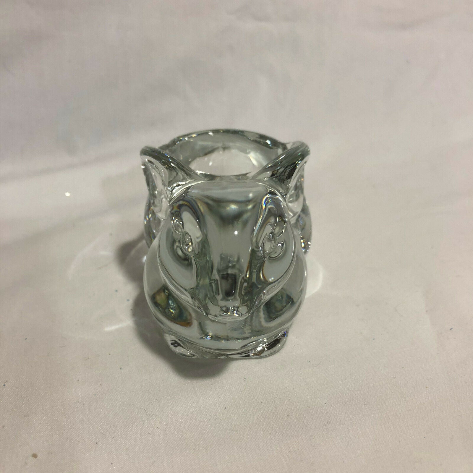 Heavy Glass Bunny Rabbit Votive Tealight Candle Holder- Pretty! - Nostalgia 2 Now