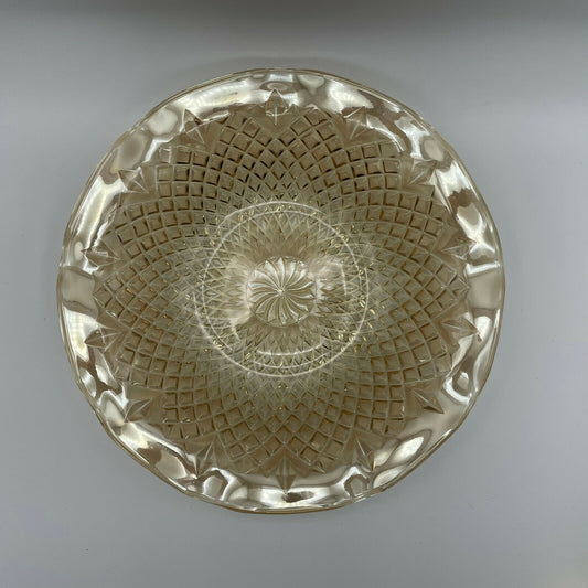 Indiana Glass Diamond Point Bowl - Marigold Carnival Iridescent Ruffled - Nostalgia 2 Now