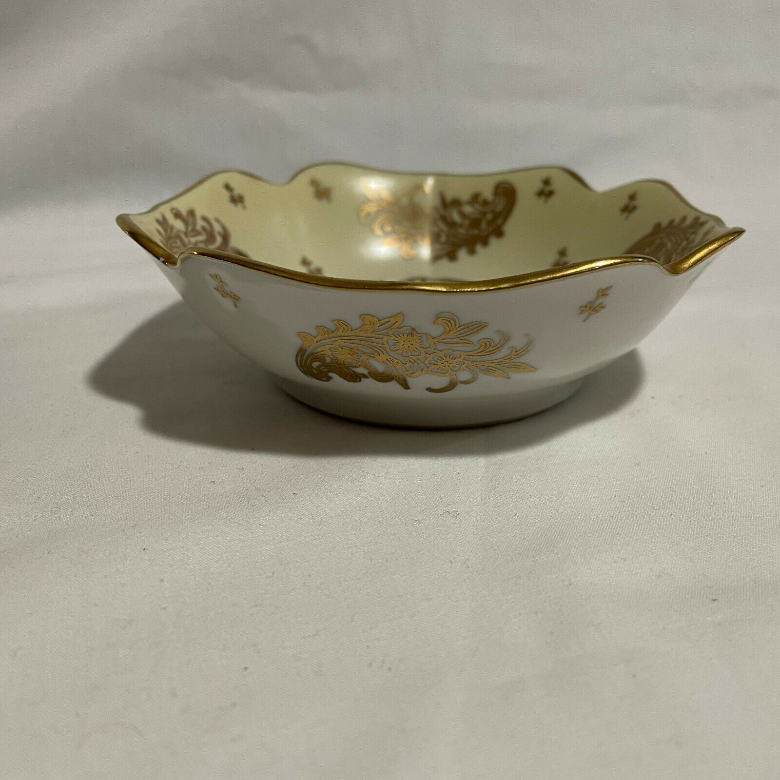 AWC Hand Painted Decorative Ceramic Square Bowl Intricately Detailed France - Nostalgia 2 Now