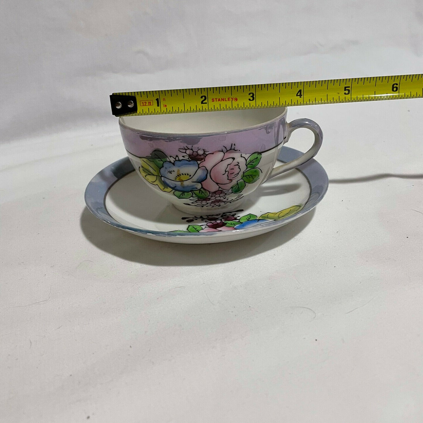 Vintage Japanese Hand Painted Floral Tea Cup And Saucer Lusterware - Nostalgia 2 Now