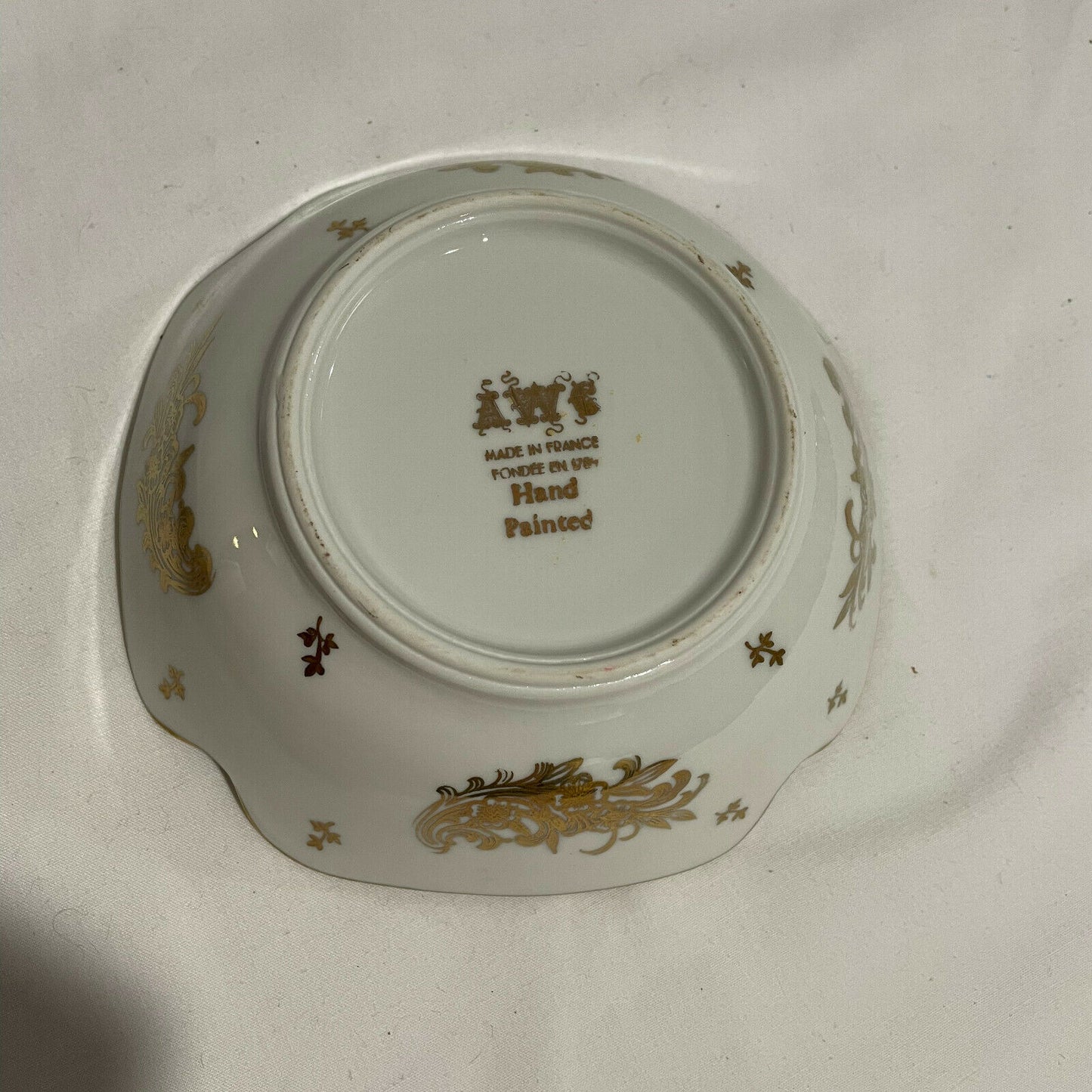 AWC Hand Painted Decorative Ceramic Square Bowl Intricately Detailed France - Nostalgia 2 Now