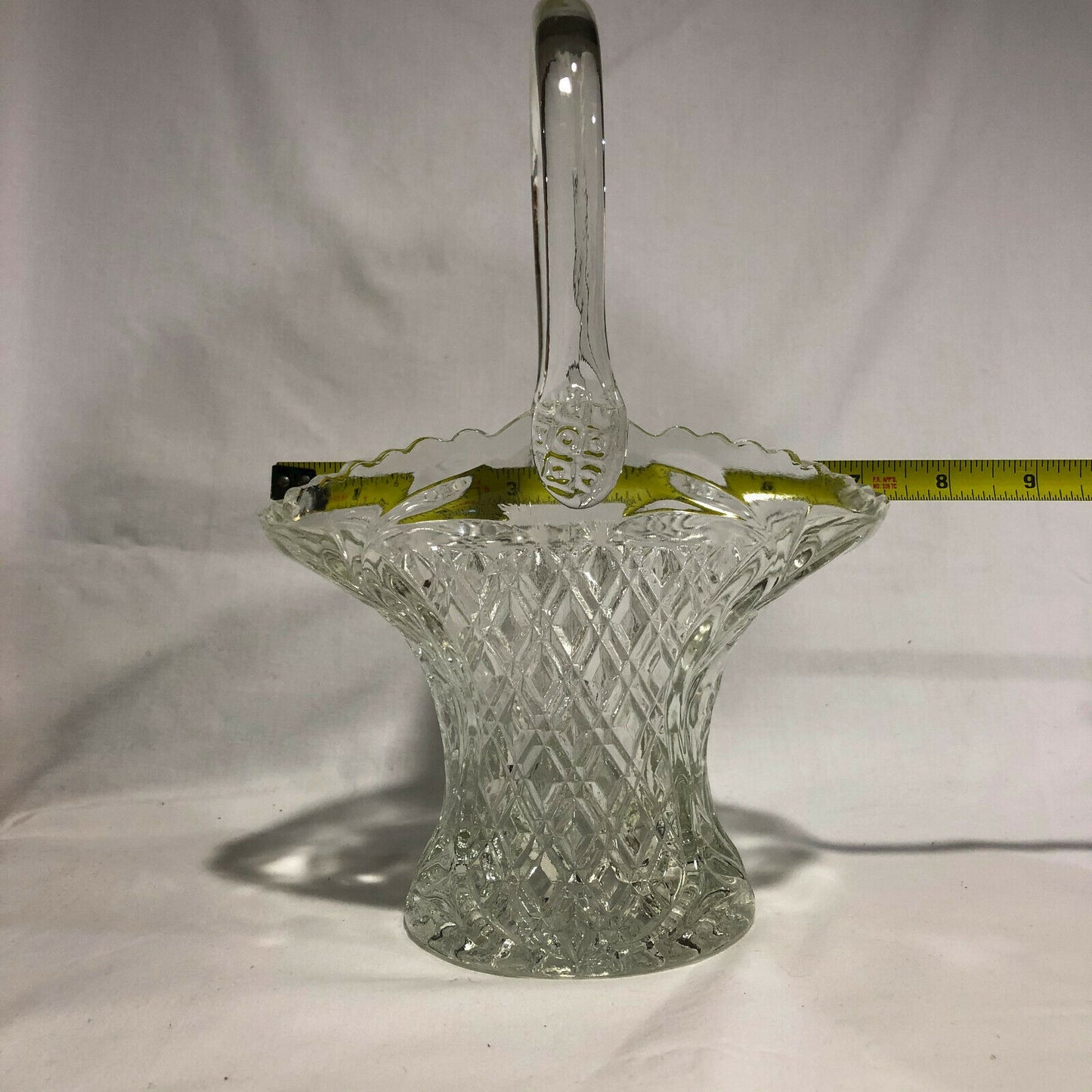 Vintage Pressed Clear Glass Basket Great For Easter Treats or Flowers - Nostalgia 2 Now