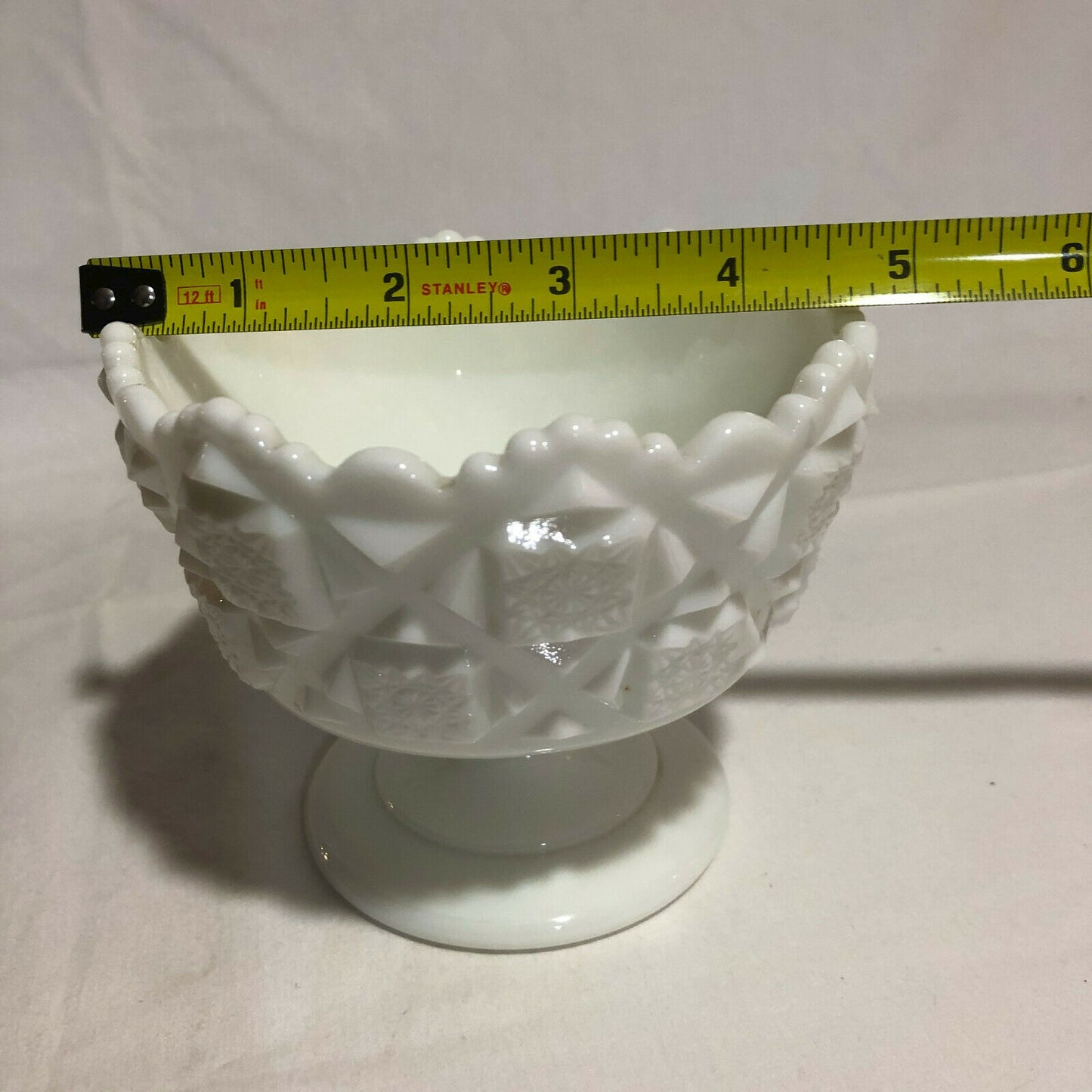 Vintage Westmoreland White Milk Glass Candy Nut Dish Old Quilt Pattern-Beautiful - Nostalgia 2 Now
