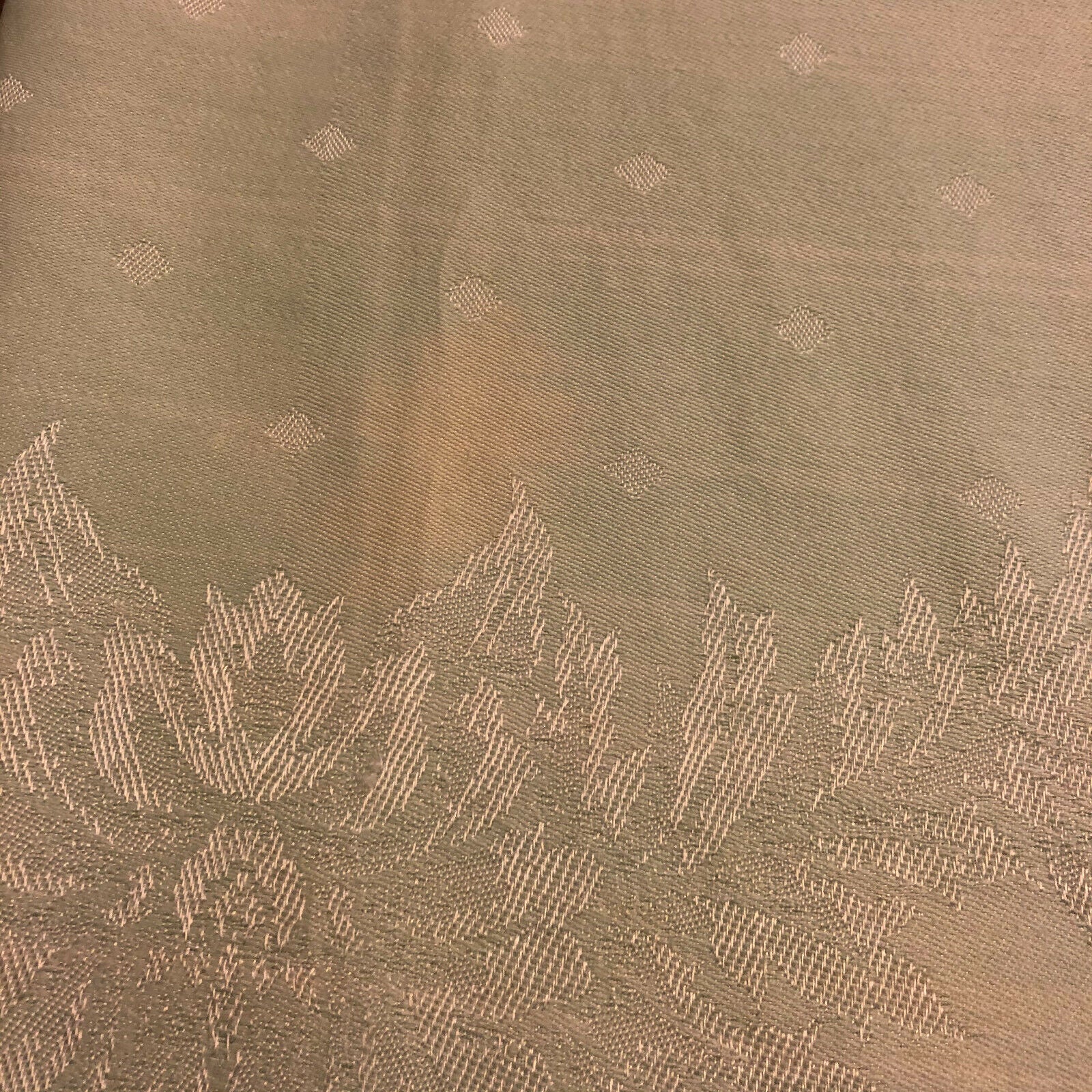 Vintage Rectangle Light Green Damask Tablecloth - Beautiful! - Nostalgia 2 Now