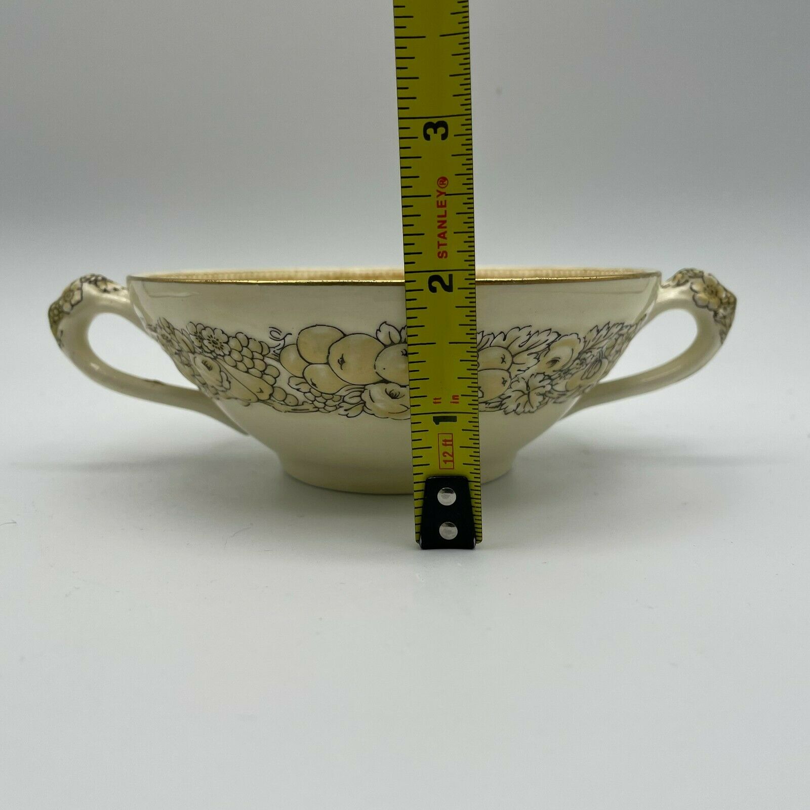 Vintage Crown Ducal Florentine Double Handled Cream/Soup Bowls, Set of 3 - Nostalgia 2 Now