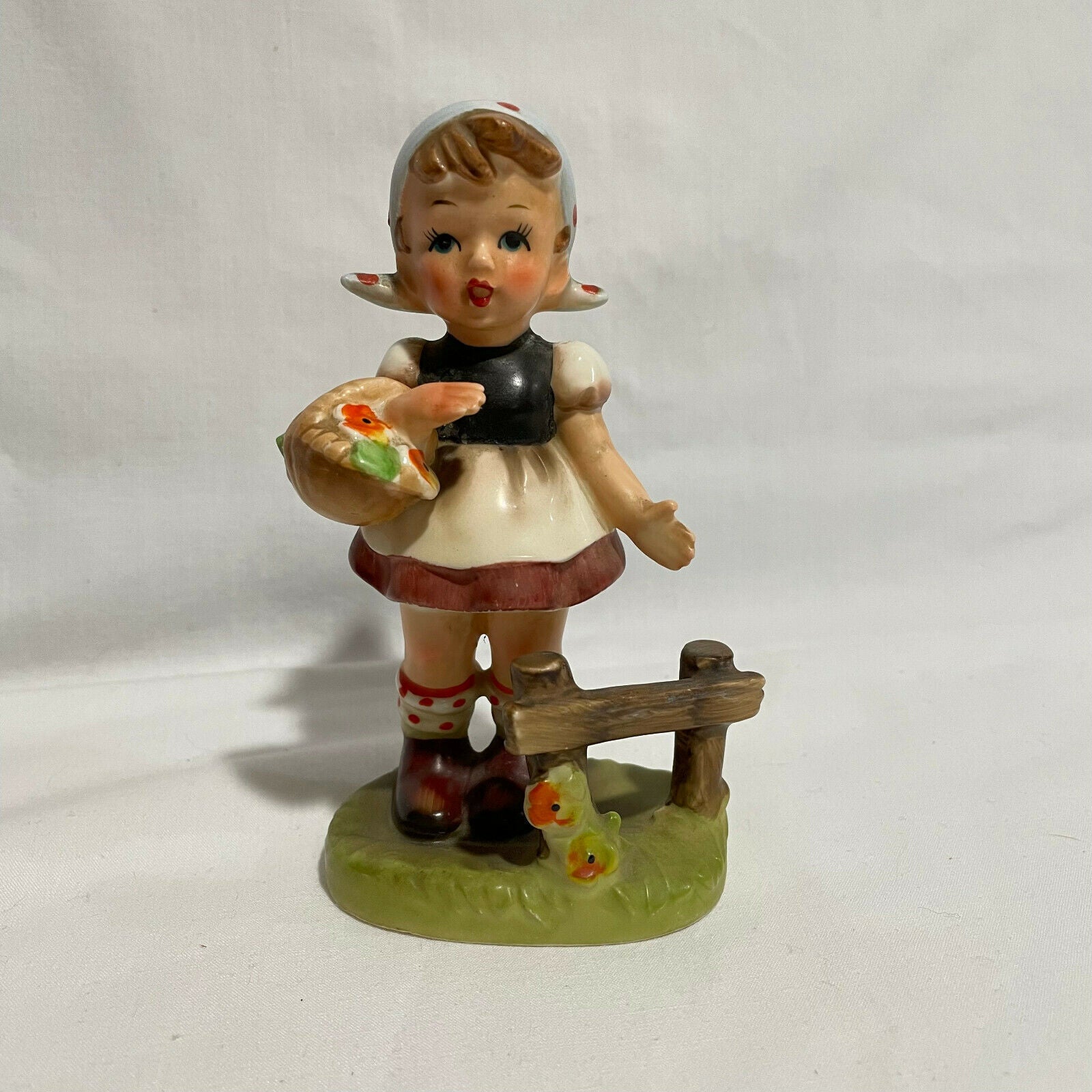 Vintage Norleans Figurine Girl with Basket of Flowers - Nostalgia 2 Now